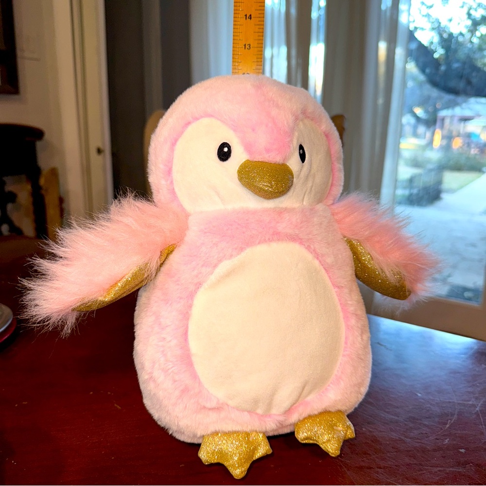Snuggle Buddy Australia Pink Penguin Glitter Heat & Hug Plush Stuffed Animal MCM